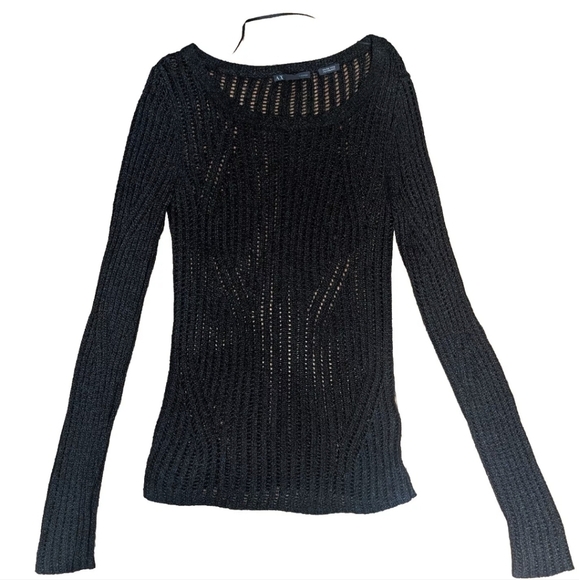Armani Exchange Sweaters - A/X Armani Exchange Black Italian Yarn Sweater, Size M